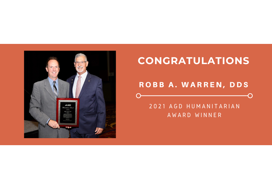 Dr. Warren Receives AGD Humanitarian Award